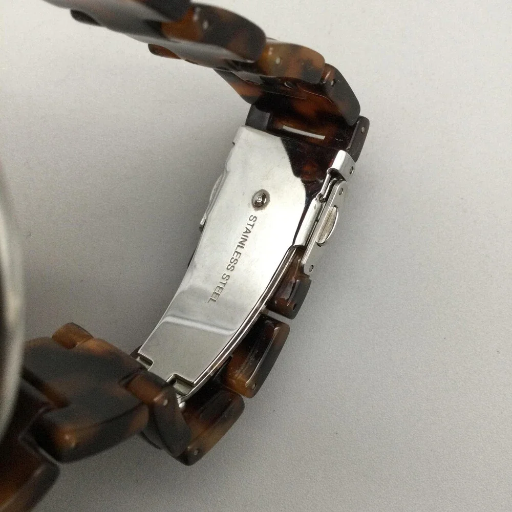 Fossil Stella ES2456 Womens Watch 37mm Faux Tortoise Crystals New Battery 6.75